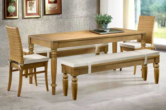Mesa Canela com bancos canela Cadeira Capri